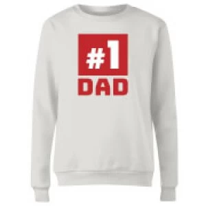 Image of Number 1 Dad Womens Sweatshirt - White - 4XL