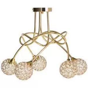 Image of HOMCOM Gold Modern Pendant Crystal Ball Chandelier