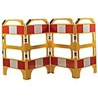 Image of Road Safety Barrier Floor Standing Yellow 100 x 75 x 100cm Pack of 4