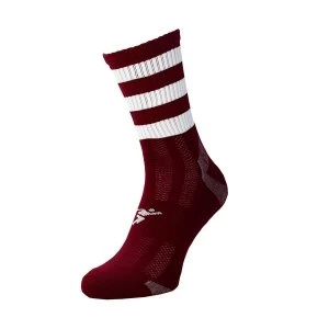 Image of Precision Pro Hooped GAA Mid Socks Junior Maroon/White 3-6