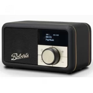 Image of Roberts Revival Petite DAB DAB+ FM RDS digital radio rechargeable batteries USB charge Black