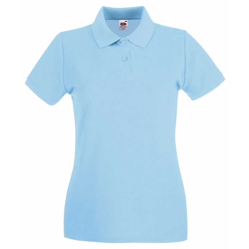 Image of Fruit Of The Loom Lady-Fit Premium Short Sleeve Polo Shirt Blue female