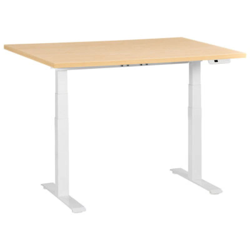 Image of Beliani Electric Adjustable Standing Desk Destines Light Brown/ White 120 Cm 60 Cm