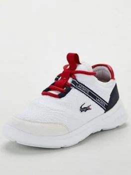 Image of Lacoste LT Dash 319 1 Trainers - White/Navy/Red, White/Navy/Red, Size 1 Older