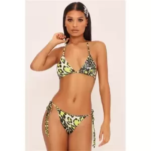 Image of I Saw It First Leopard Tie Side Bikini Bottoms - Green