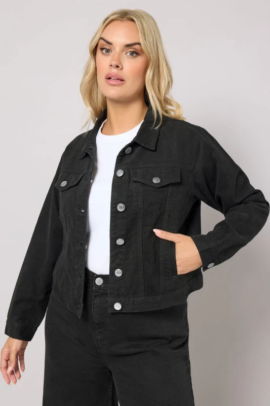 Image of Yours Denim Jacket Black female
