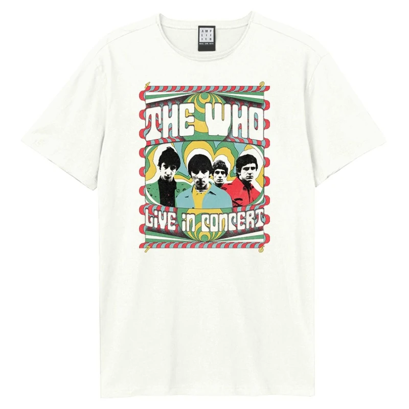 Image of Amplified Amplified Men Paisley Live In Concert The Who T-Shirt in White Size: 3X-Large White XXXL Male 5063852060962