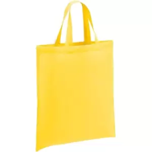 Image of Brand Lab Cotton Short Handle Shopper Bag (One Size) (Yellow) - Yellow