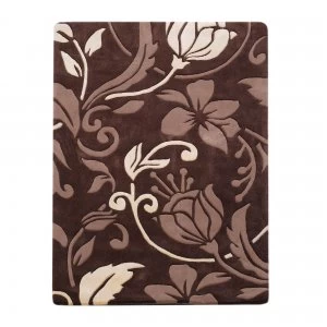 Image of Flair Rugs Flair 120 x 170cm Infinite Damask Rug - Chocolate