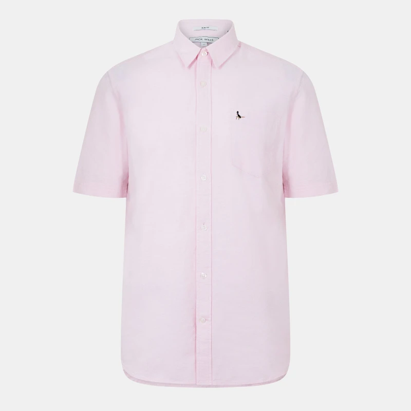 Image of Jack Wills Stableton Classic Oxford Shirt Mens Pink male XS