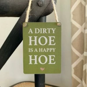 Image of Garden Mini Metal Sign Dirty Hoe