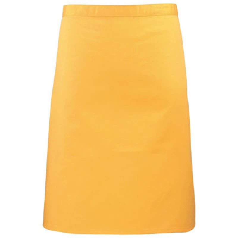 Image of Premier Premier Colours Mid Length Apron in Yellow Yellow One Size Unisex 5063470681334