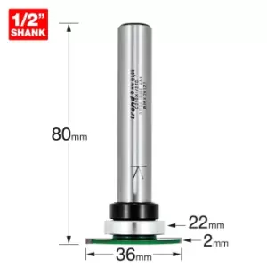Image of Trend CRAFTPRO Weatherseal Groover Router Cutter 36mm 2mm 1/2"