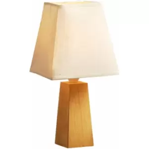 Image of Premier Housewares - Tropical Hevea Wood Cone Base Table Lamp