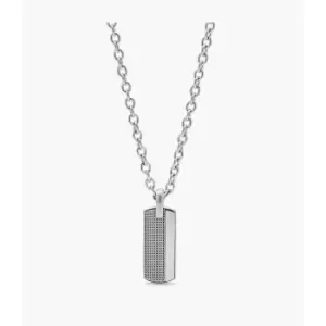 Image of Fossil Mens Pendant Stainless Steel Necklace - Silver