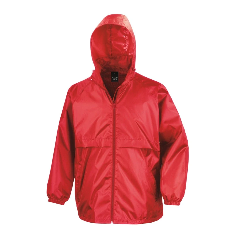 Image of Result Core Mens Lined Lightweight Waterproof Jacket in Red Size: XS Red Male XS