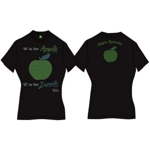 Image of The Beatles - A is for Apple Womens T-Shirt - Black
