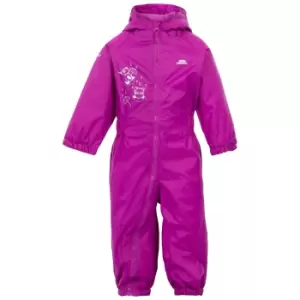 Image of Trespass Baby Unisex Dripdrop Padded Waterproof Rain Suit (18/24 Months) (Purple Orchid)