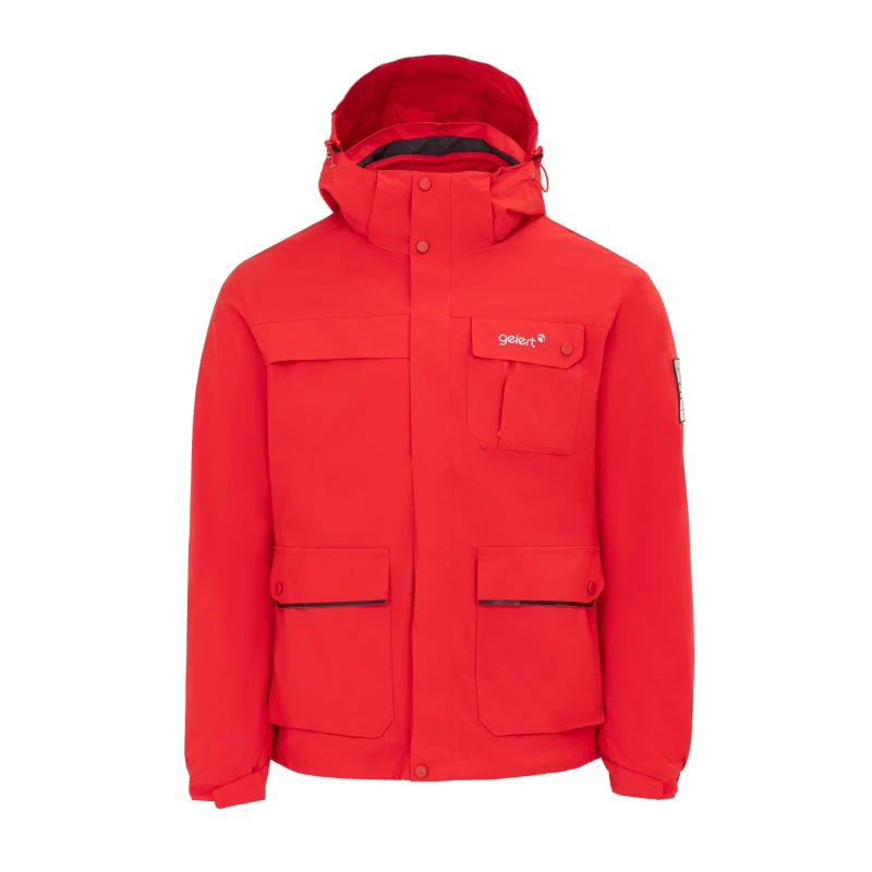 Image of Gelert Mens 3-in-1 Windproof Fleece Lined Detachable Hood Long Sleeve Jacket Red male XS