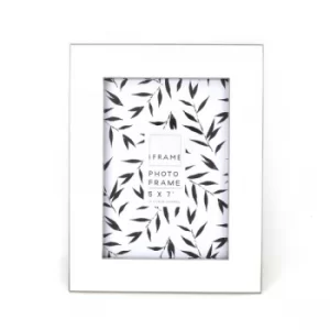 Image of iFrame White Epoxy with Silver Edge Photo Frame 5" x 7"