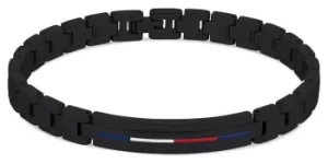 Image of Tommy Hilfiger 2790312 Mens Black ID Style Stainless Steel Brace