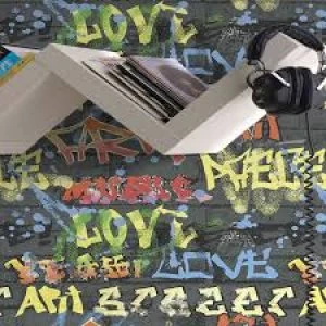 Image of Fresco Graffiti Black Wallpaper