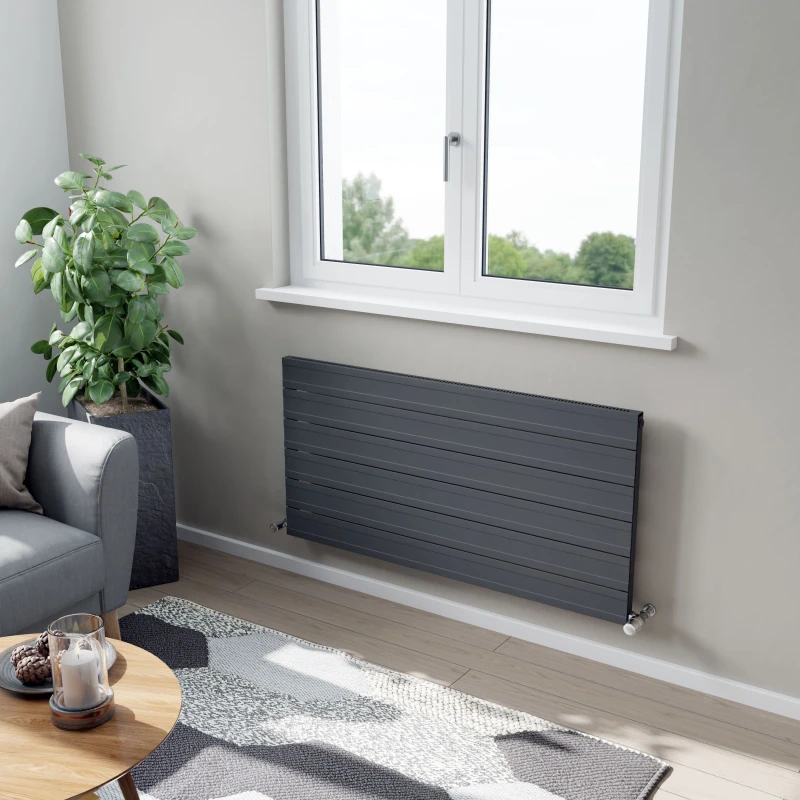 Image of Agadon Rome Designer Aluminium Radiator in Dark Grey Size: 603mm x 600mm Dark Grey Unisex 603mm x 600mm