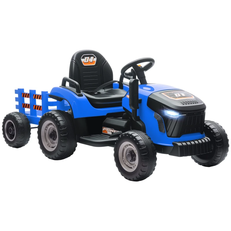 Image of AIYAPLAY Ride on Tractor and Trailer, 12V Electric Ride on Tractor, Pink 370-389V70PK