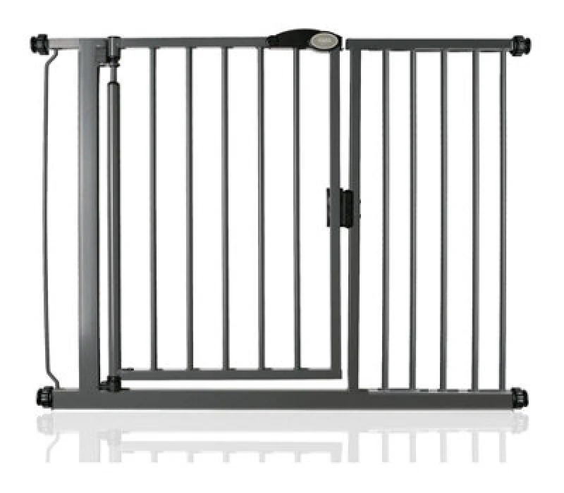 Image of Safetots Pressure Fit Self Closing Stair Gate, 111Cm - 118Cm, Slate Grey, Auto Closing Baby Gate, Safety Barrier