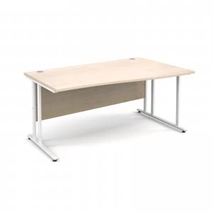 Image of Maestro 25 WL Right Hand Wave Desk 1600mm - White Cantilever Frame ma