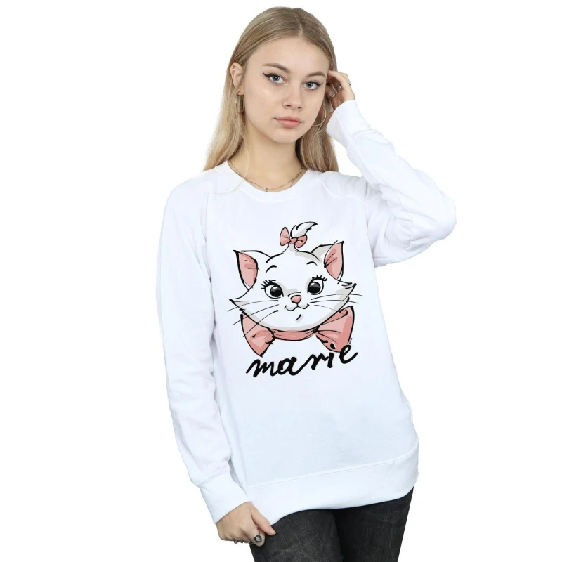 Image of Disney The Aristocats Marie Sketch Face Sweatshirt White female