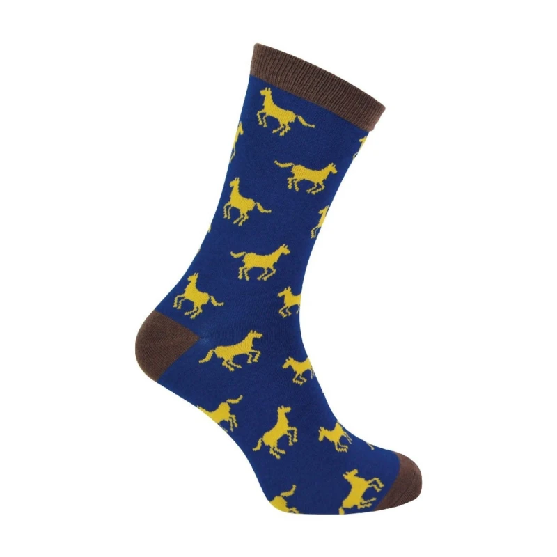 Image of Mr Heron Mr Heron Men Animal Patterned Soft Breathable Bamboo Novelty Socks in Royal Size: 6-11 Royal 6-11 Male 5019041199500