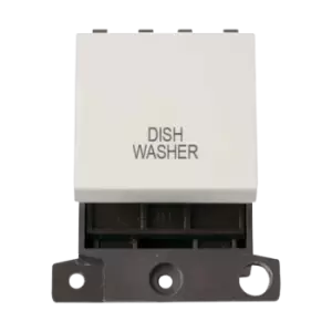 Image of Click Scolmore MiniGrid 20A Double-Pole Ingot Dishwasher Switch White - MD022PW-DW