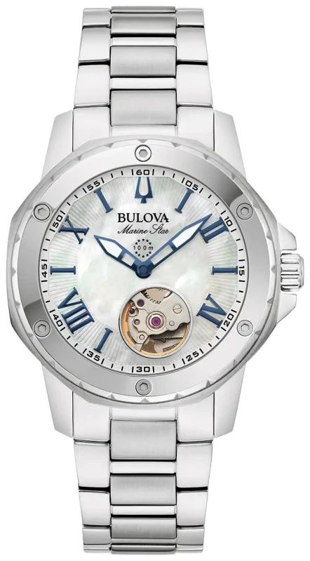 Image of Bulova 96L326 Marine Star Automatic (35mm) Mother-of-Pearl Watch
