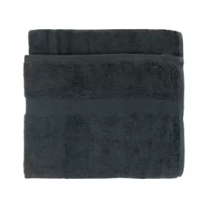 Image of Loft Combed Cotton Hand Towel Blue Slate