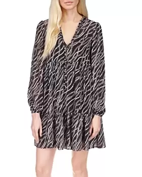 Image of Michael Kors Chain Print V Neck Dress