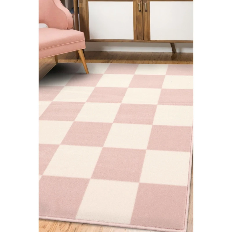 Image of Homemaker Homemaker Maestro Checkerboard Rug - 120x160cm - Pink