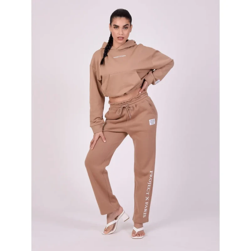 Image of Project X Paris Womens logo script jogging trousers Project X Paris Marron Female S