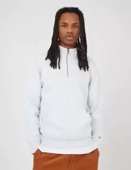 Image of Carhartt-WIP Chase Neck Zip Sweatshirt - Grey Heather/Gold