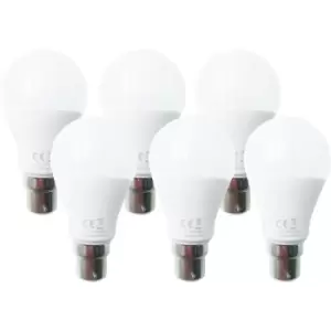Image of 9W LED Ball Bulb B22 Warm White 3000K (Pack of 6)