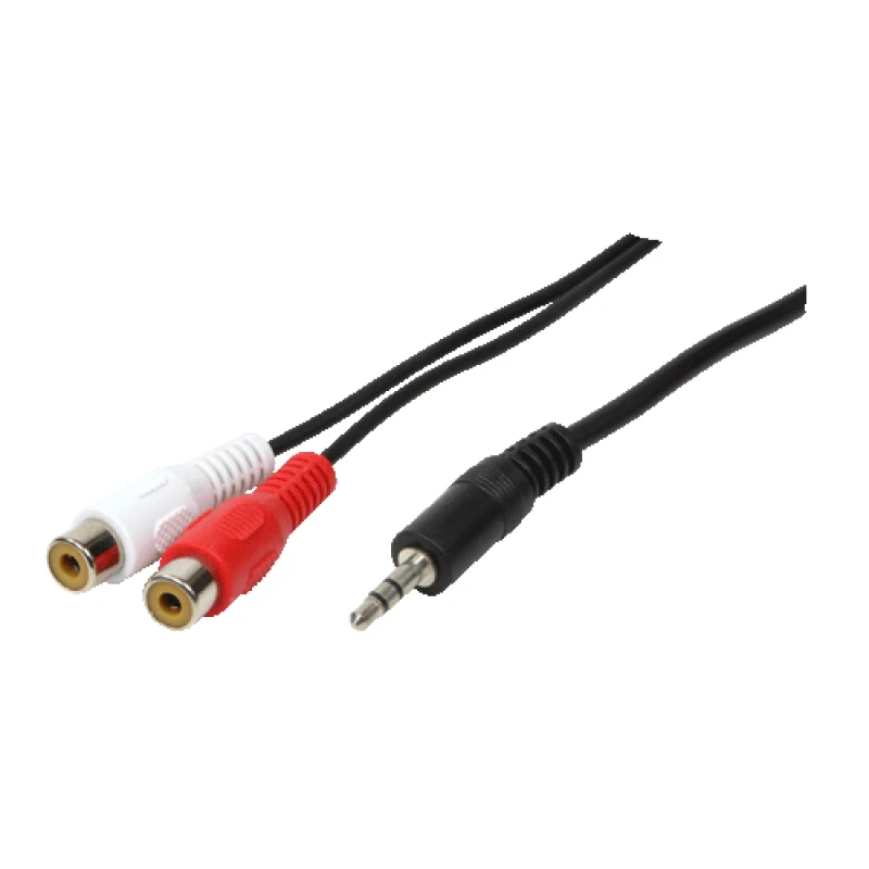 Image of LogiLink 1x3.5mm - 2xRCA. 0.2m audio cable 3.5mm Black
