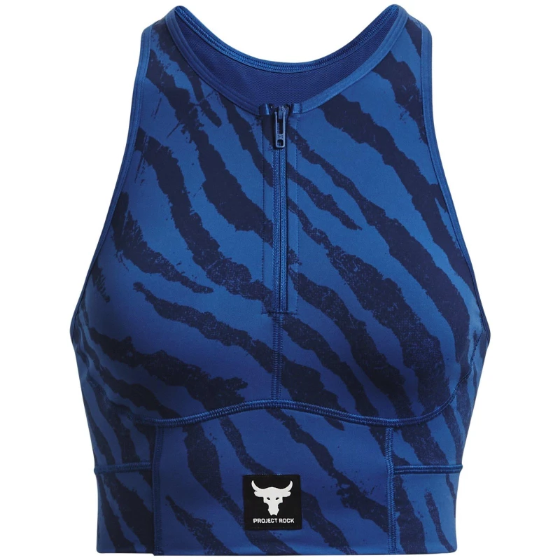Image of Under Armour Project Rock Meridian Zip Tank Top Womens - Blue Blue 8