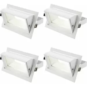 Image of 4 pack Fully Adjustable Ceiling Downlight - 35W Cool White LED - Matt White