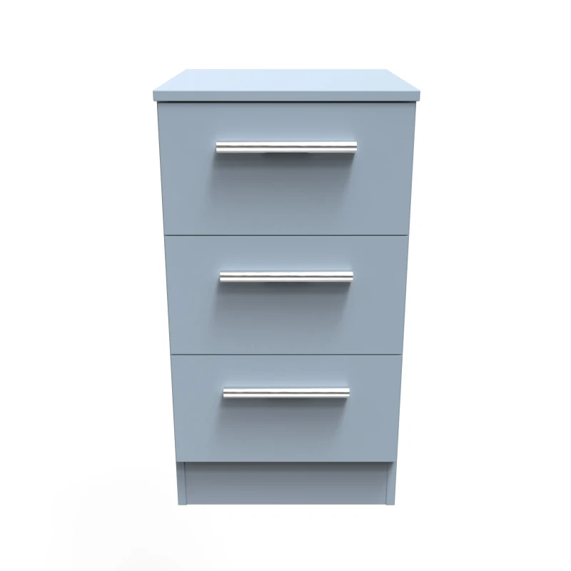 Image of Ready Assembled 2 U Stafford 3 Drawer Bedside Cabinet (Ready Assembled) Pale Blue
