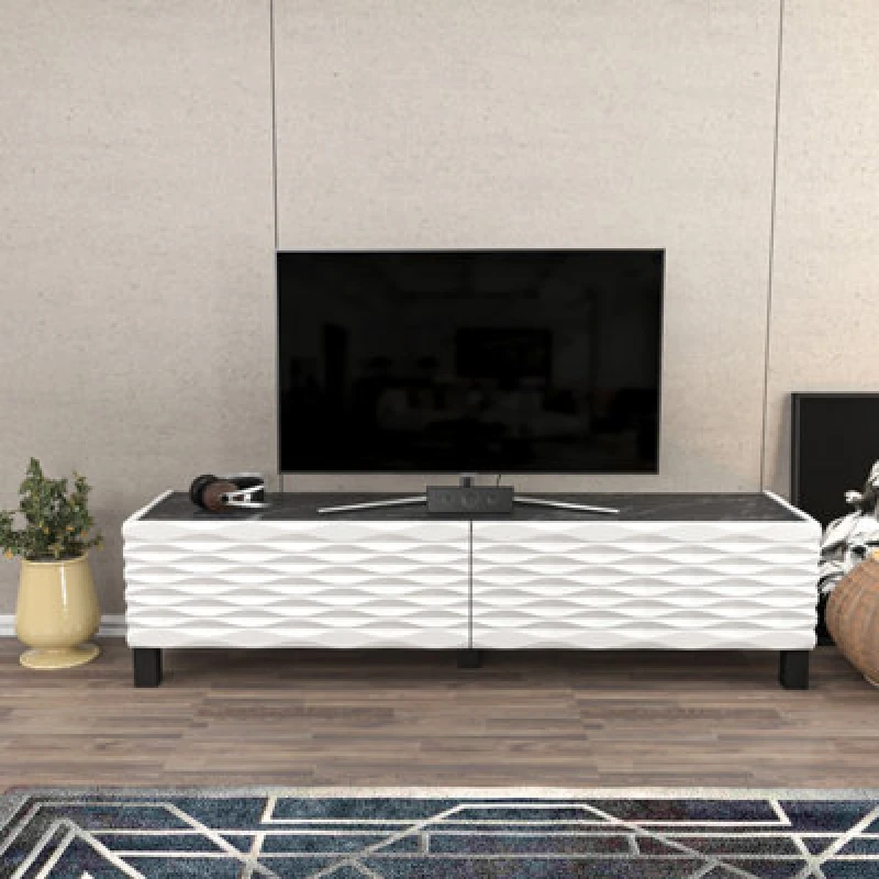 Image of Decorotika Lerze TV Stand TV Unit for TVs up to 64" Ecru