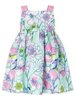 Image of Monsoon S.E.W. Baby Girls Octavia Linen Mix Dress - Mint, Mint, Size 6-12 Months