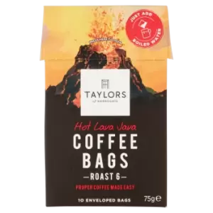 Image of Taylors of Harrogate Hot Lava Java Coffee Bags 10 Enveloped Bags 75g
