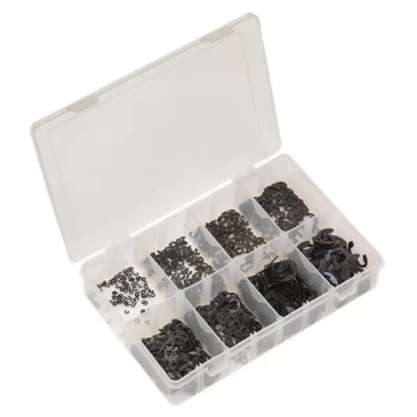 Image of Genuine SEALEY AB012ER E-Clip Retainer Assortment 800pc Metric