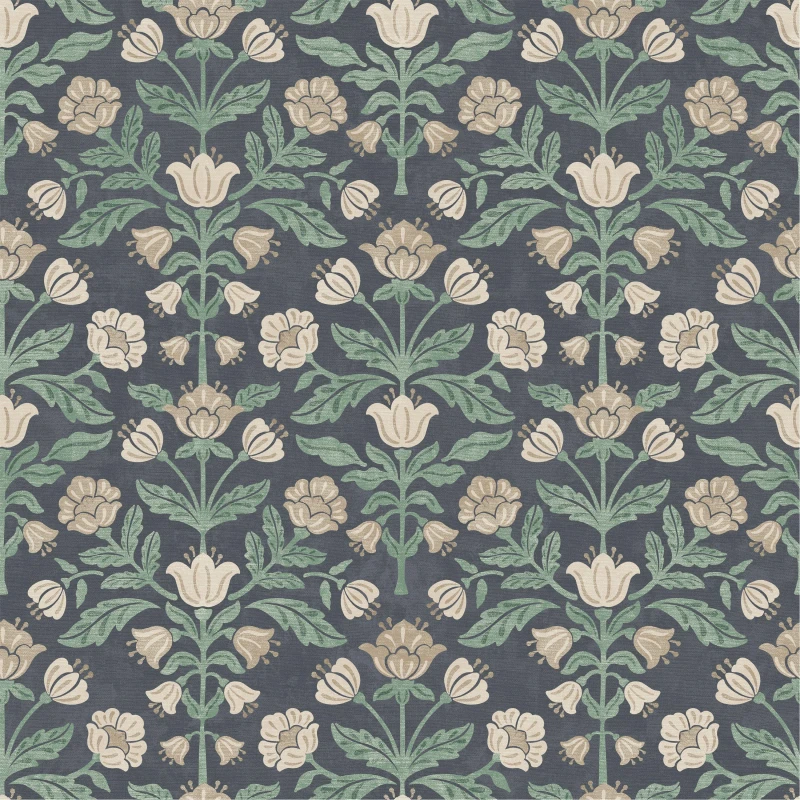 Image of Arthouse Modern Floral Damask Navy Wallpaper Navy unisex One Size