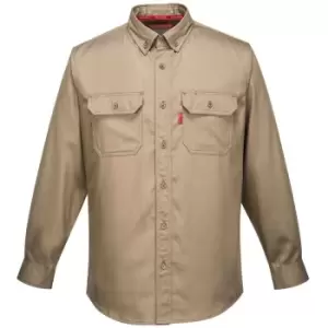 Image of Portwest - FR89KHRXL - sz XL Bizflame 88/12 FR Shirt - Khaki